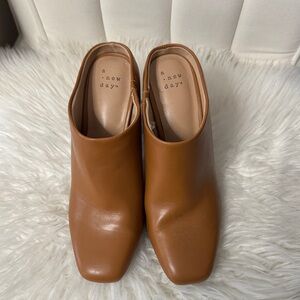A New Day Women's Brown Heeled Mules